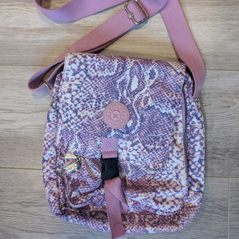 Kipling Animal Print Pink Crossbody Bag Purse